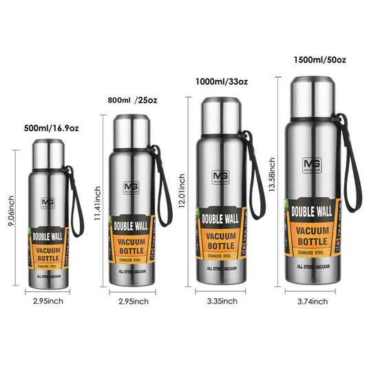 1500ml Water Bottle Stainless Steel Cold Hydroflask Thermos Large Capacity Thermal Mug Cup Sport Cycling Vacuum Flask Insulated Vacuum Insulated Thermos Water Bottle with Wide Mouth Cup BPA-Free Stainless Steel Water Bottles - Tree of Life