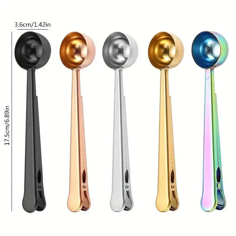 2-in-1 Stainless Steel Coffee Spoon and Sealing Clip - Tree of Life