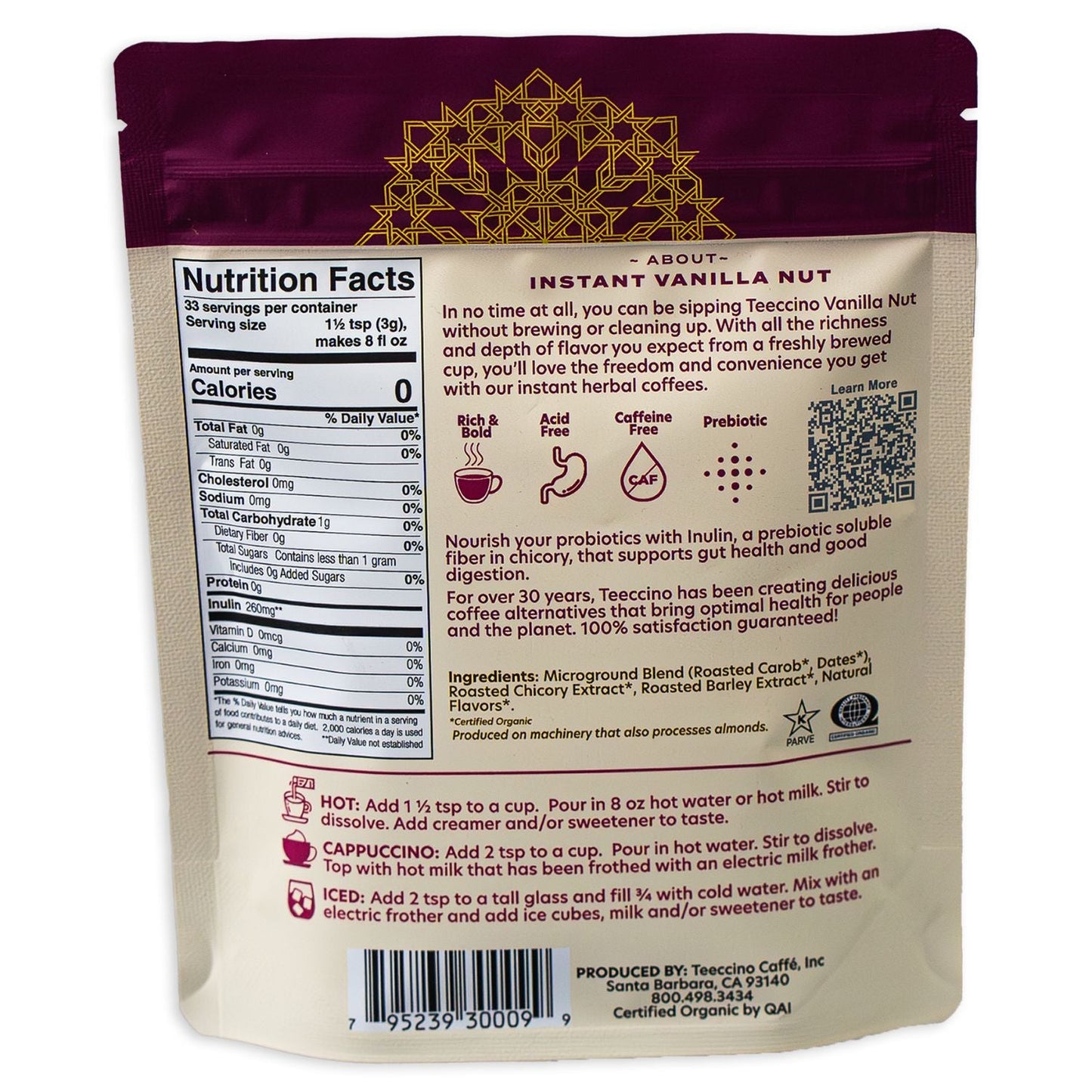 Instant Vanilla Nut Herbal Coffee - Tree of Life