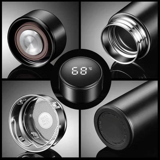 500ml Stainless Steel Intelligent Insulation Water Bottle Vacuum Bottle Insulation Touch Intelligent Temperature Display Intelligent Touch Display Temperature 304 Stainless Steel Thermos Water Bottle - Tree of Life