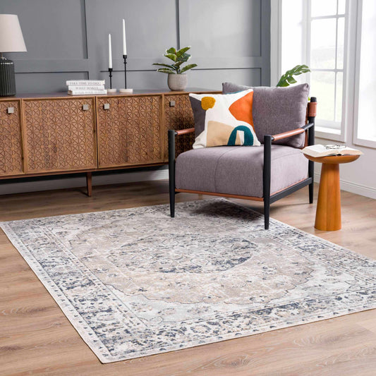 Rudo Flat Pile Washable Rug - Tree of Life