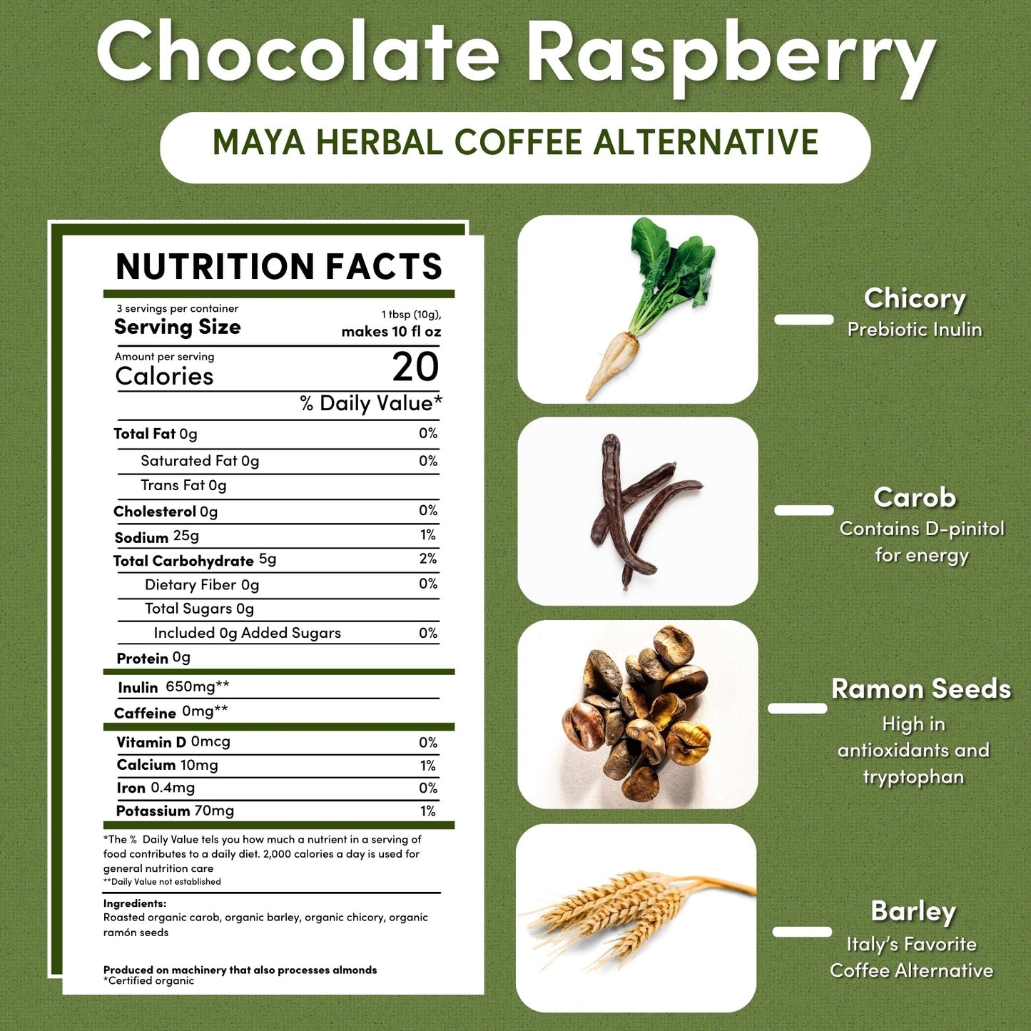 Chocolate Raspberry Chicory Herbal Coffee - Tree of Life