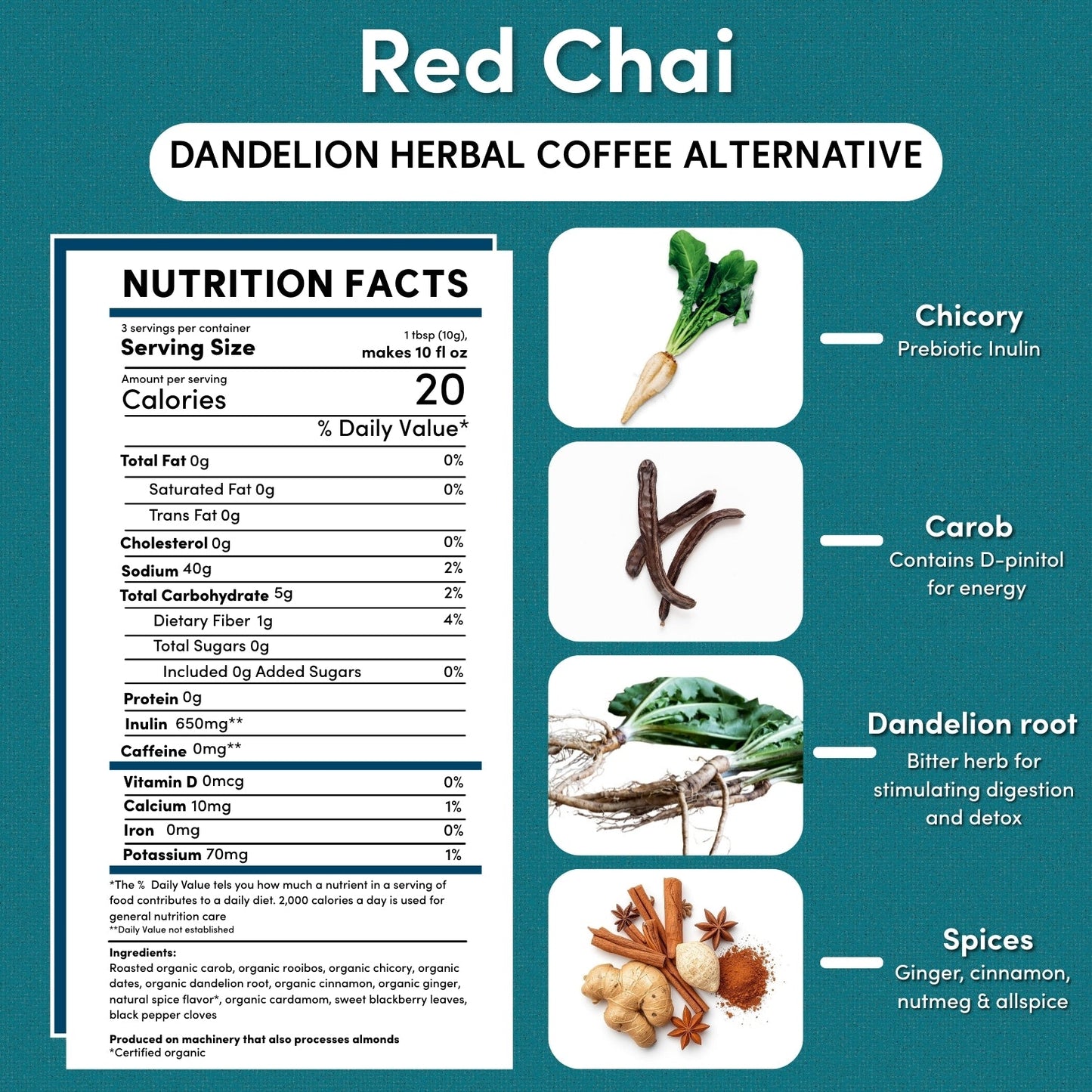 Dandelion Red Chai Herbal Coffee - Tree of Life