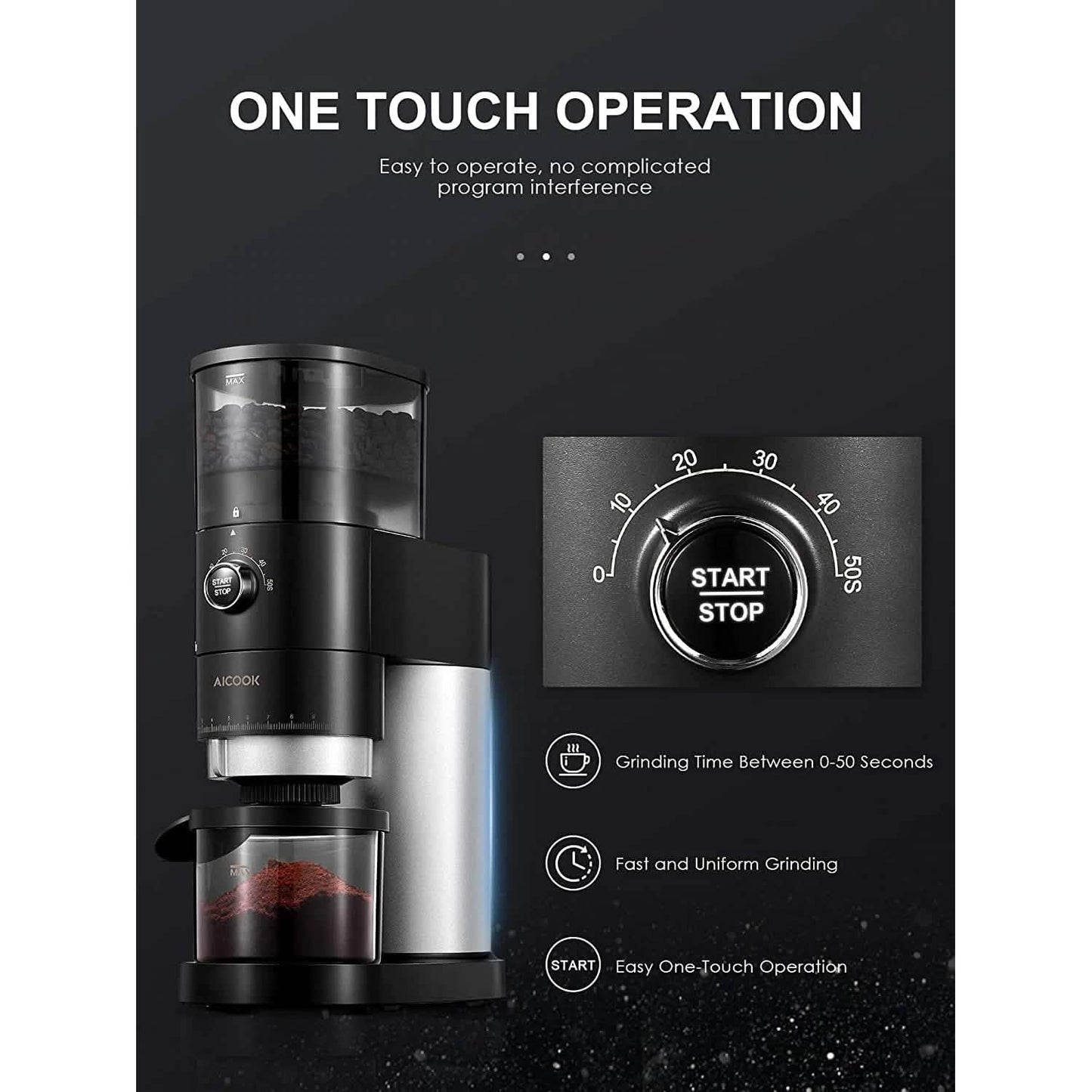 Electric Conical Burr Coffee Grinder - Tree of Life