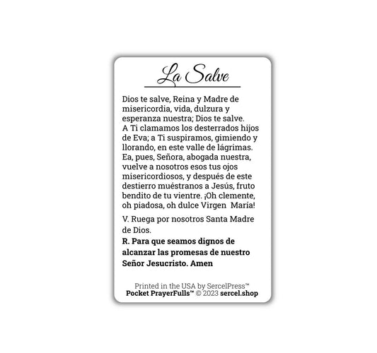Hail, Holy Queen in Spanish / La Salve | Pocket PrayerFulls™ | Uncompromising Holy Cards — Built to Last. Backed for Life - Tree of Life