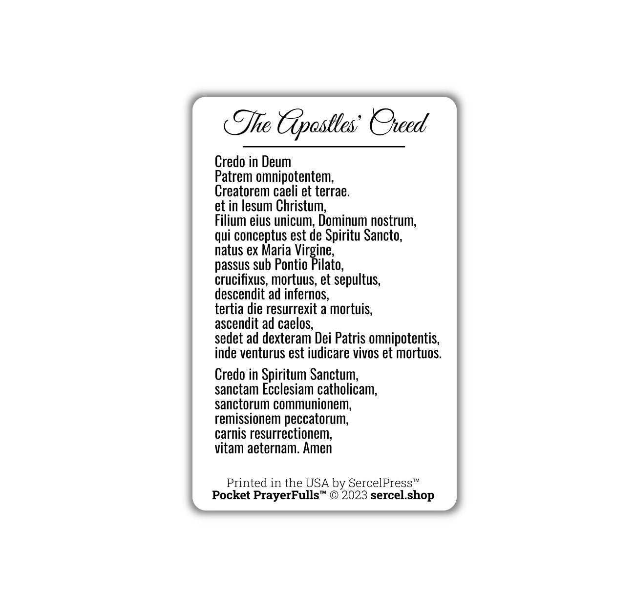 The Apostles' Creed in Latin / Credo in Deum: Pocket PrayerFulls™ | Durable Wallet Prayer Cards | Catholic Prayers - Tree of Life