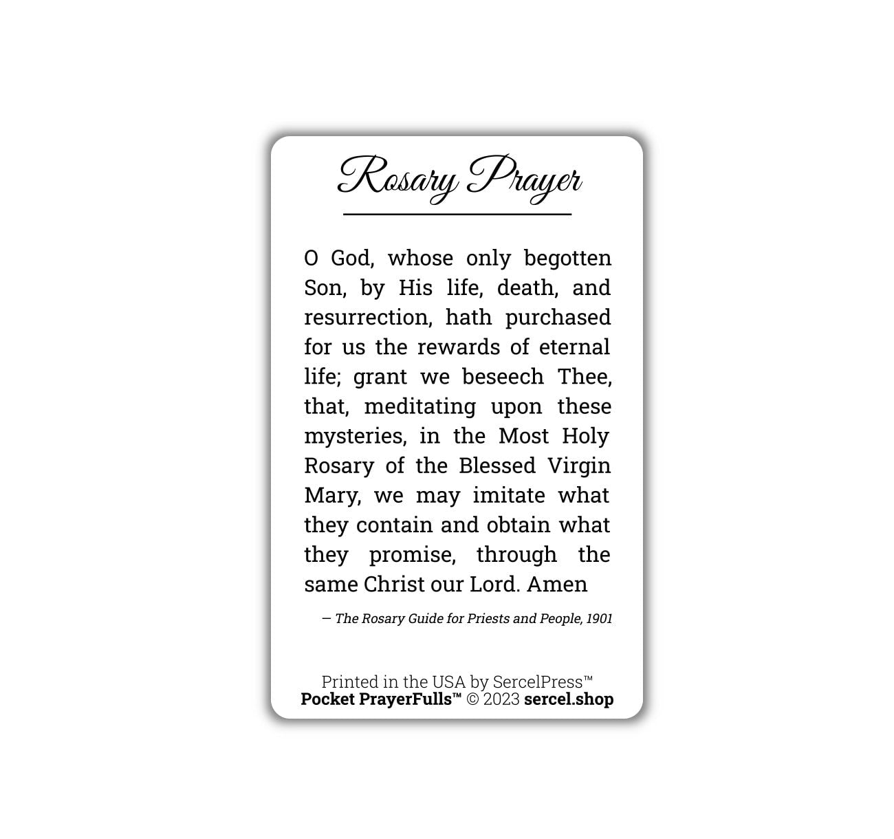 Rosary Prayer: Pocket PrayerFulls™ | Durable Wallet Prayer Cards | Catholic Prayers - Tree of Life