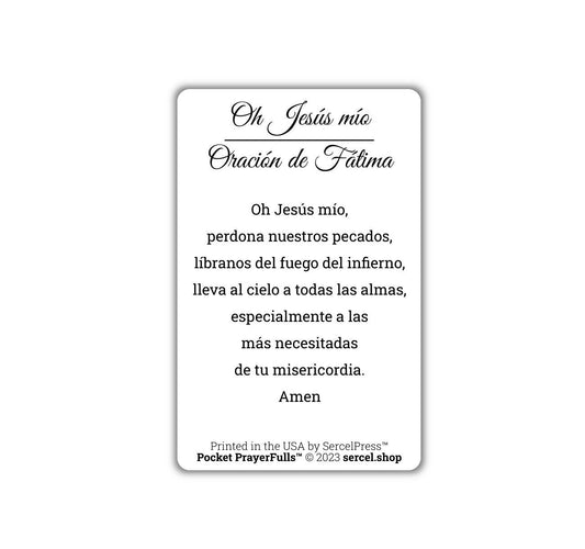 O My Jesus, Fatima Prayer in Spanish: Pocket PrayerFulls™ | Durable Wallet Prayer Cards | Catholic Prayers | Spanish Prayers - Tree of Life