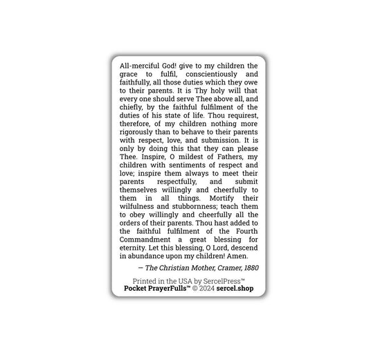 Mother's Prayer for Grace to Fulfill the Duties of their State of Life: Pocket PrayerFulls™ | Durable Wallet Prayer Cards | Catholic Prayers - Tree of Life