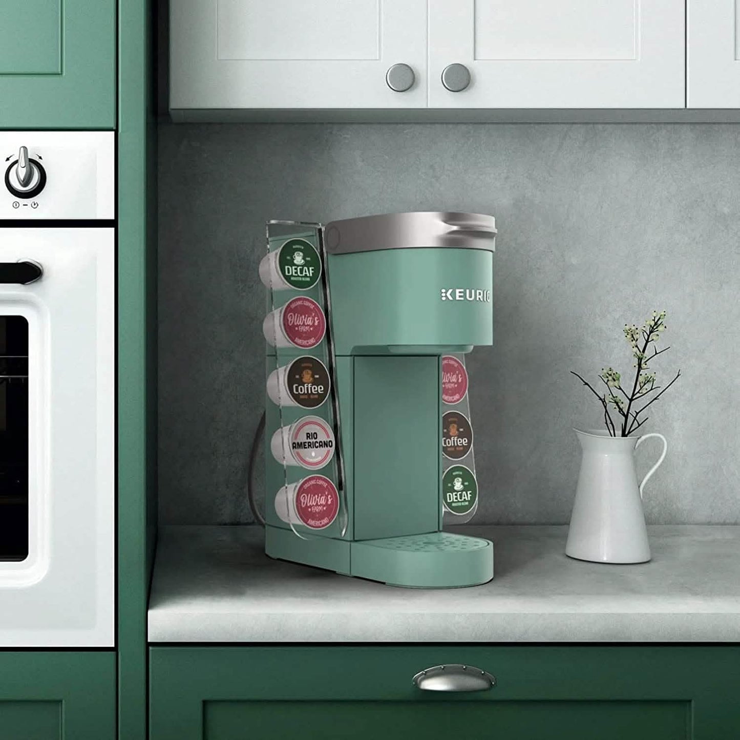 K Cup Organizer for Single Serve Keurig K-Mini and K Mini Plus Coffee Makers - Tree of Life