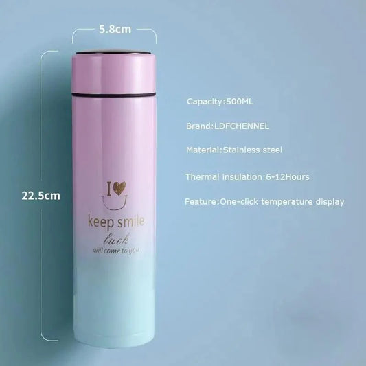 500ML Smart Thermos Water Bottle Led Digital Temperature Display Stainless Steel Coffee Thermal Mugs Intelligent Insulation Cups - Tree of Life