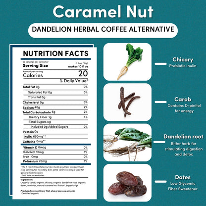 Dandelion Caramel Nut Chicory Herbal Coffee - Tree of Life