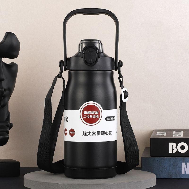1000ml/1300ml Double Stainless Steel Sport Vacuum Flask With Straw Portable Thermos Mug With Strap Thermal Water Bottle Tumbler Sports Water Bottle. Stainless Steel Insulated Tumbler Large Capacity With Straw Water Bottle For Outdoor Sports Travel - Tree of Life