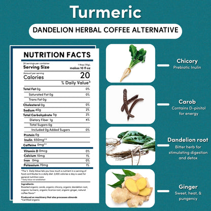 Dandelion Turmeric Herbal Coffee - Tree of Life