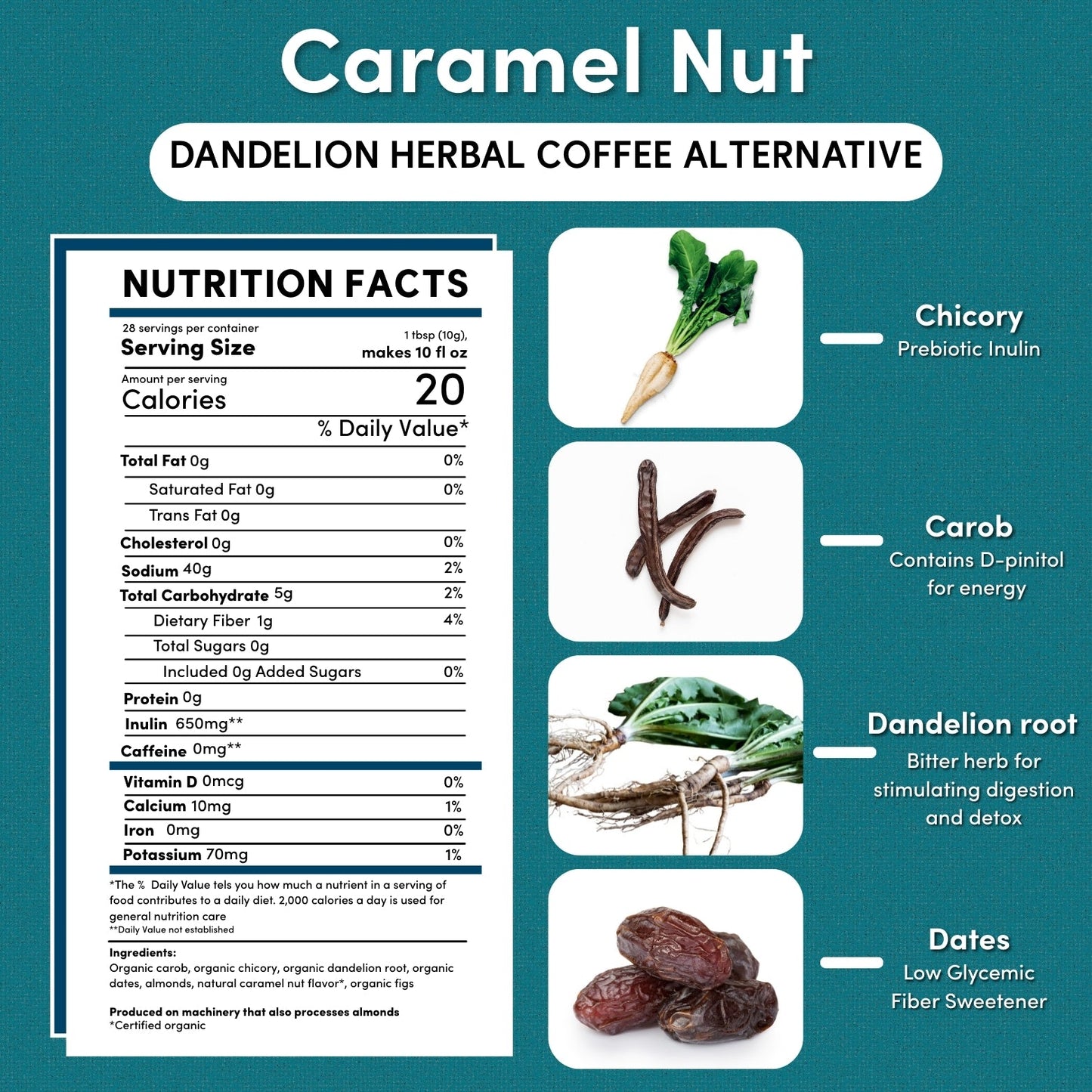 Dandelion Caramel Nut Chicory Herbal Coffee - Tree of Life