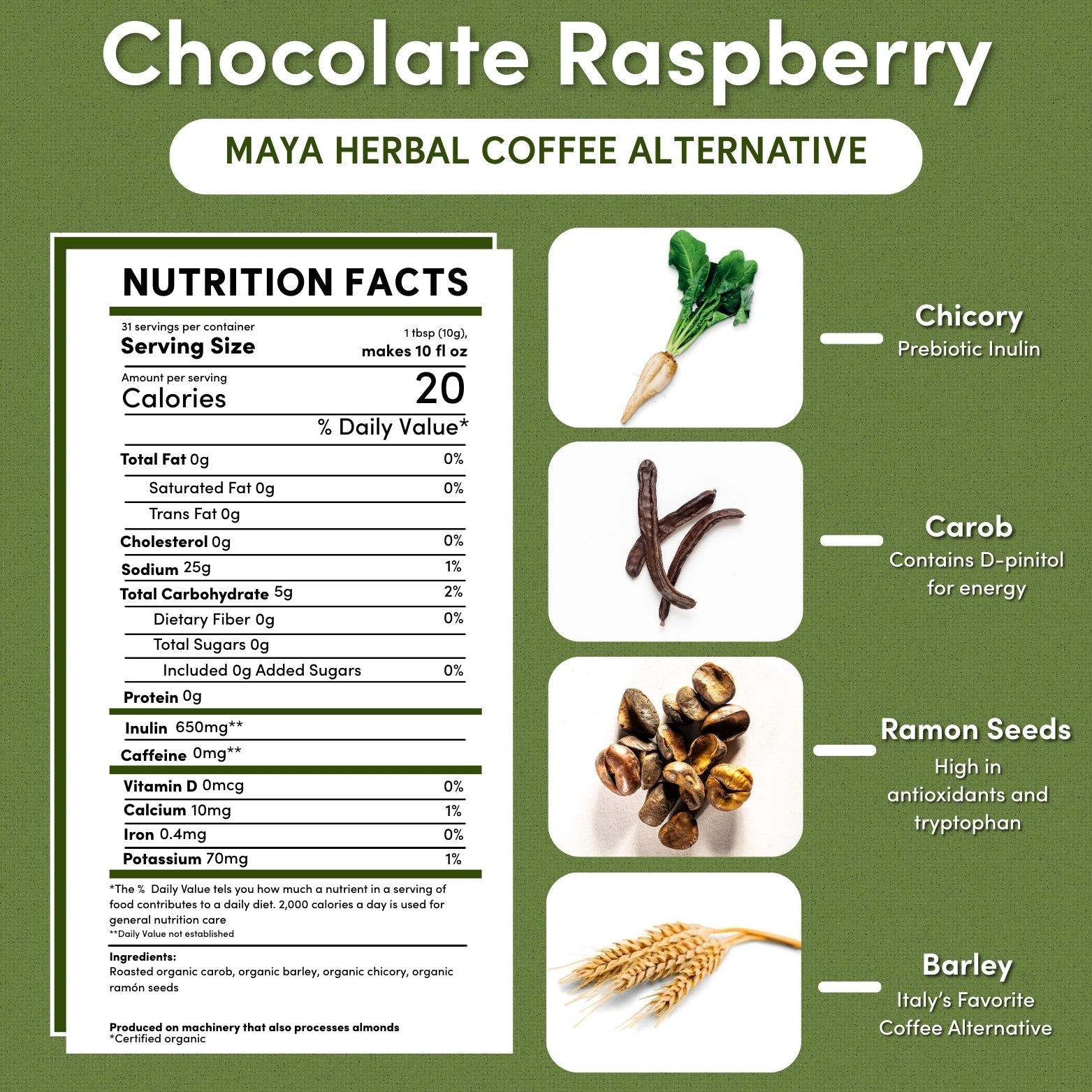 Chocolate Raspberry Chicory Herbal Coffee - Tree of Life