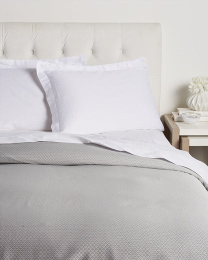 Sferra Minello Duvet Cover, Silver, Size Full-Queen - Tree of Life