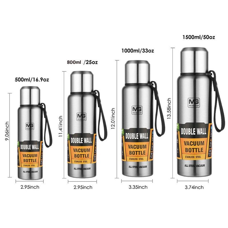 1500ml Water Bottle Stainless Steel Cold Hydroflask Thermos Large Capacity Thermal Mug Cup Sport Cycling Vacuum Flask Insulated  Vacuum Insulated Thermos Water Bottle with Wide Mouth Cup BPA-Free Stainless Steel Water Bottles - Tree of Life