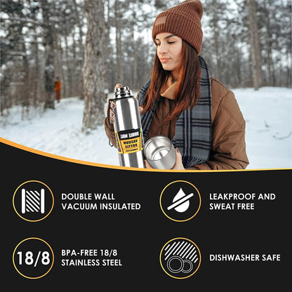 1500ml Water Bottle Stainless Steel Cold Hydroflask Thermos Large Capacity Thermal Mug Cup Sport Cycling Vacuum Flask Insulated  Vacuum Insulated Thermos Water Bottle with Wide Mouth Cup BPA-Free Stainless Steel Water Bottles - Tree of Life