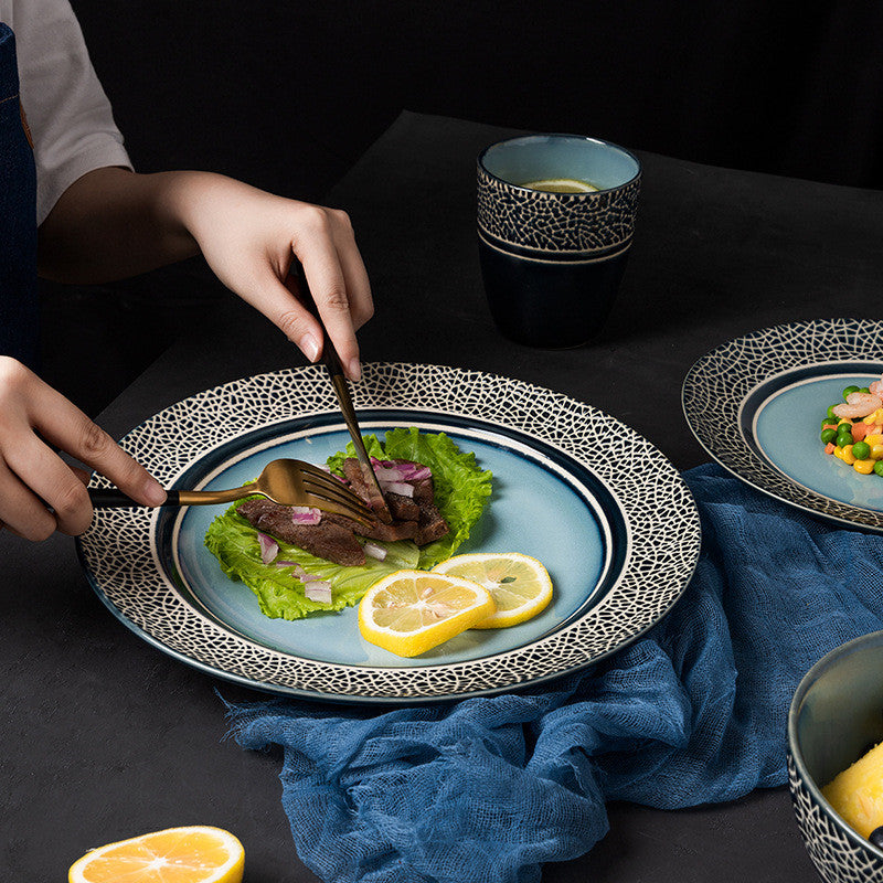 Ceramic Plate Dish Plate Microwave Oven Tableware - Tree of Life