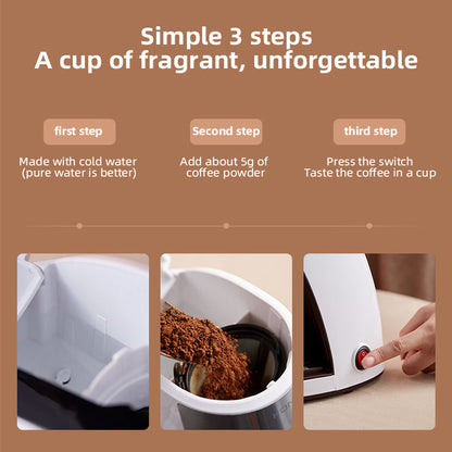 New Coffee Machine Fully Automatic Home Office Mini American Small Portable Coffee Maker - Tree of Life