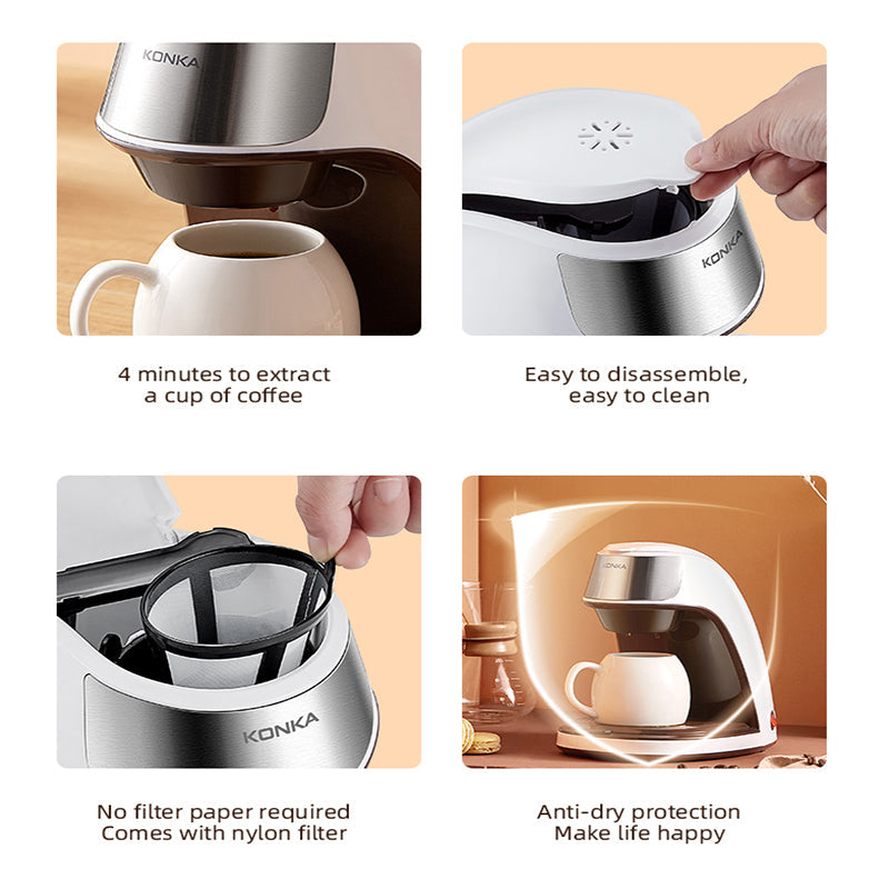 New Coffee Machine Fully Automatic Home Office Mini American Small Portable Coffee Maker - Tree of Life