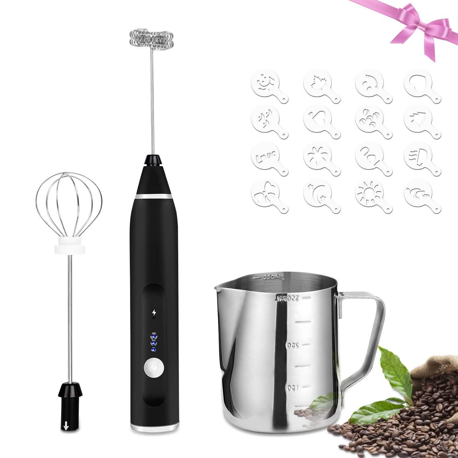 19-Pack: USB Electric Milk Coffee Frother Pitcher Set - Tree of Life