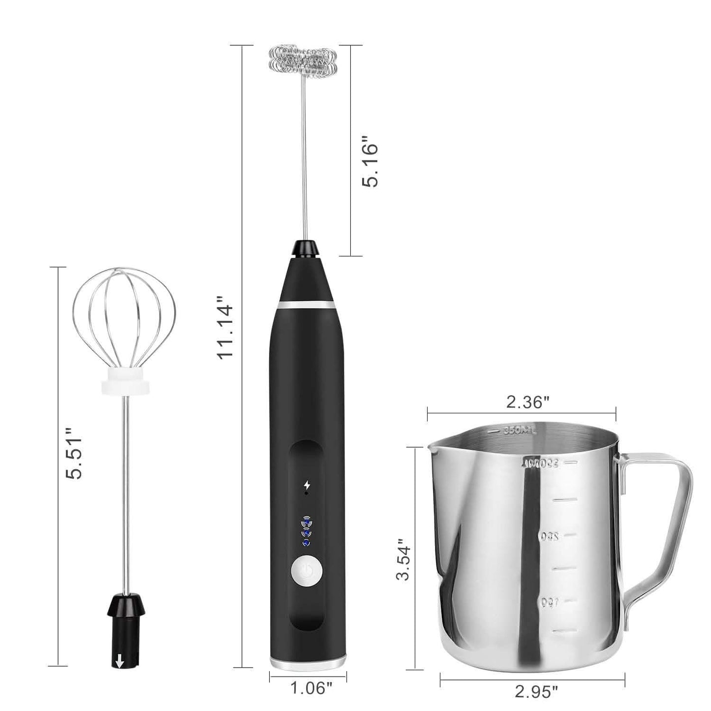 19-Pack: USB Electric Milk Coffee Frother Pitcher Set - Tree of Life
