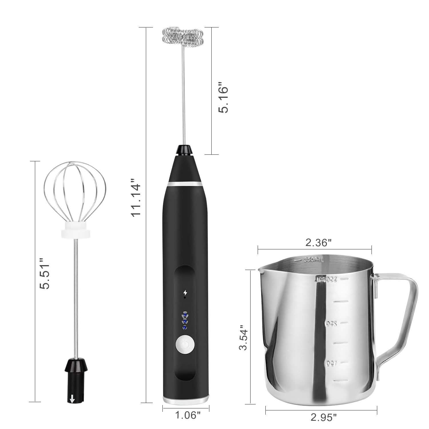 19-Pack: USB Electric Milk Coffee Frother Pitcher Set - Tree of Life