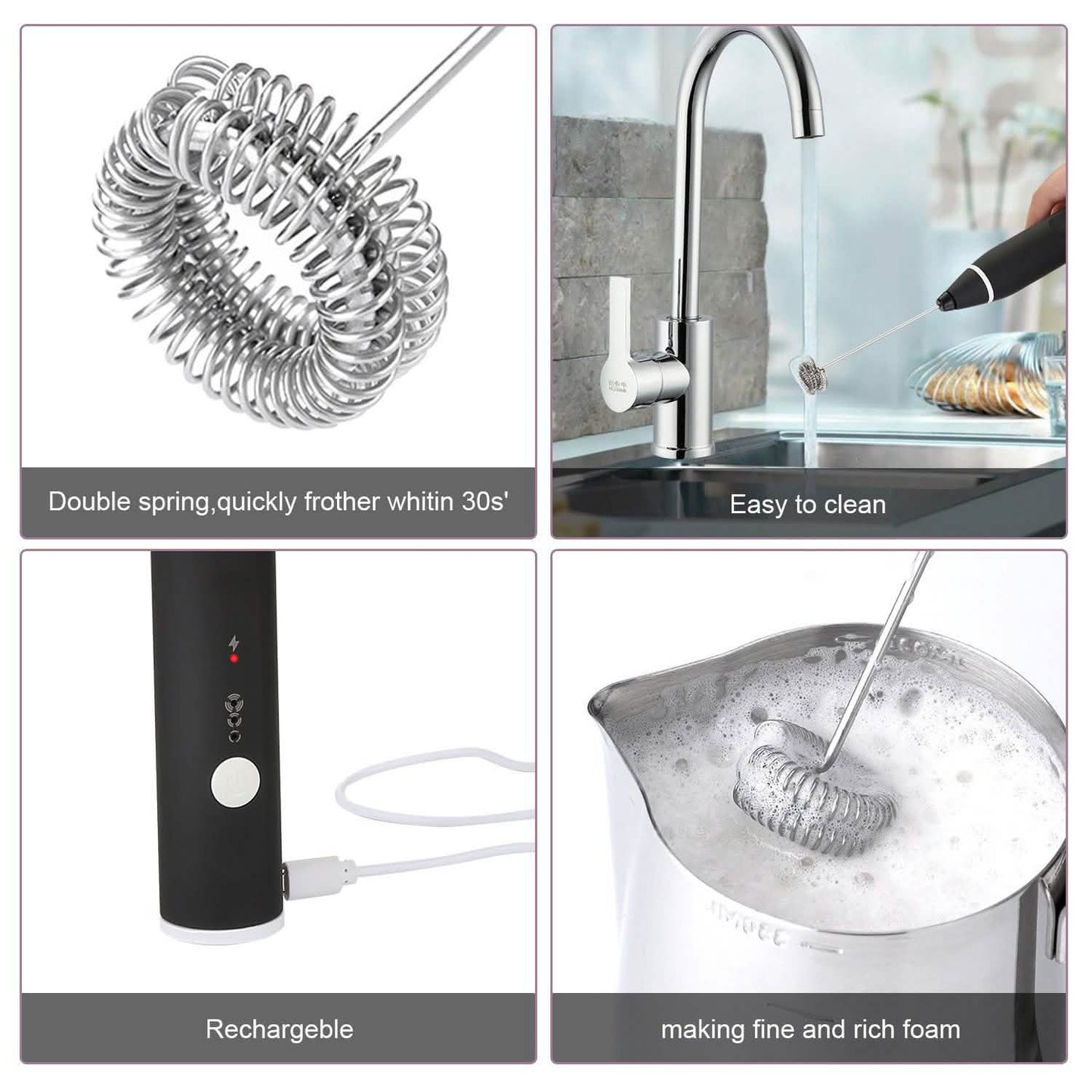 19-Pack: USB Electric Milk Coffee Frother Pitcher Set - Tree of Life