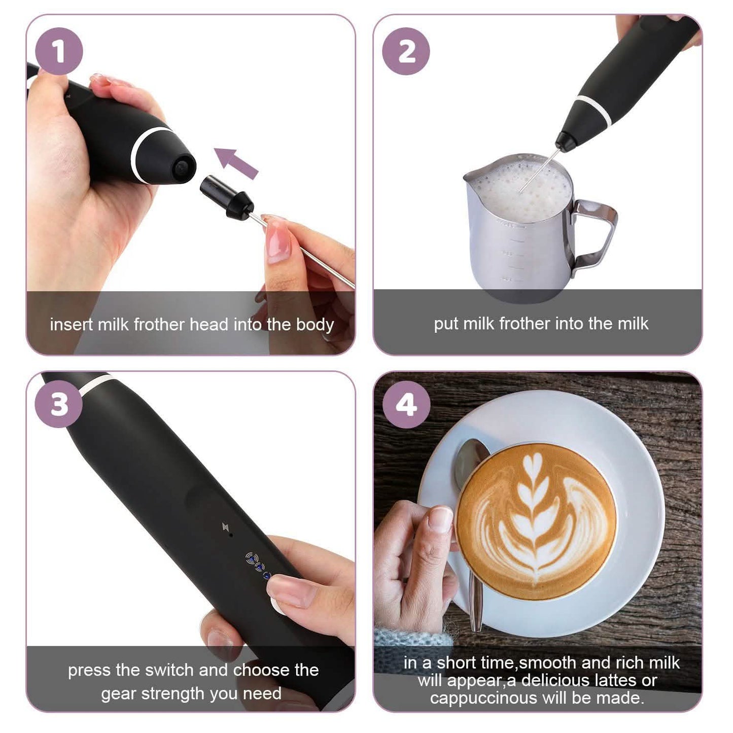 19-Pack: USB Electric Milk Coffee Frother Pitcher Set - Tree of Life