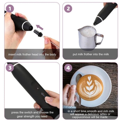 19-Pack: USB Electric Milk Coffee Frother Pitcher Set - Tree of Life