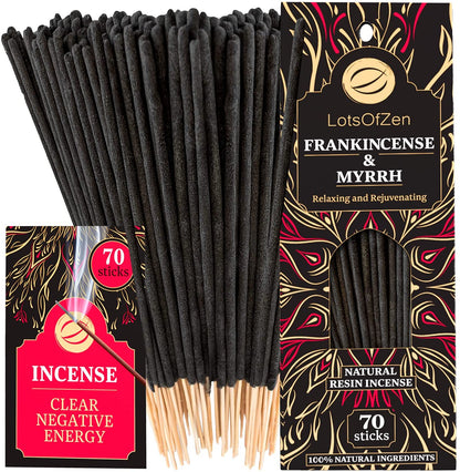 Frankincense and Myrrh Incense Sticks (70 Pack) - Tree of Life