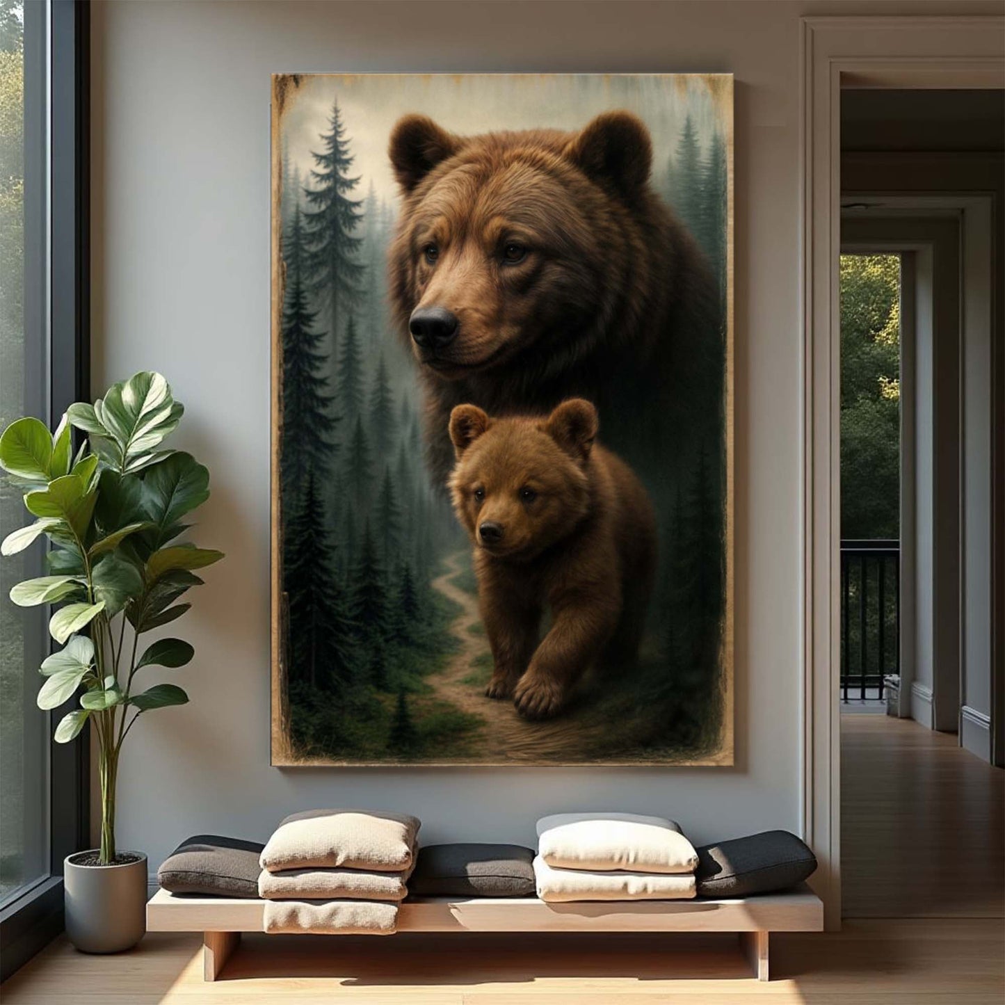 Path of the Wild Kin Bear and Cub Wall Art - Tree of Life