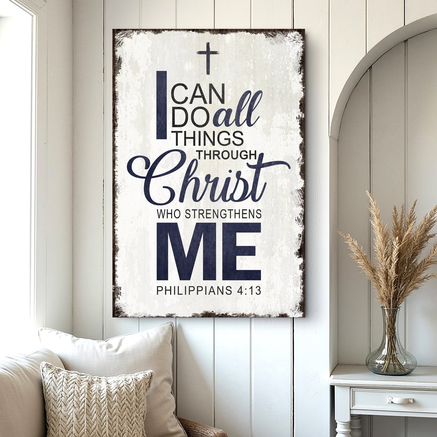 Philippians 4:13 - I Can Do All Things Through Christ Faith Sign II - Tree of Life