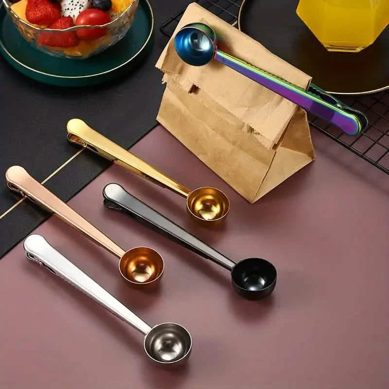 2-in-1 Stainless Steel Coffee Spoon and Sealing Clip - Tree of Life