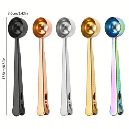 2-in-1 Stainless Steel Coffee Spoon and Sealing Clip - Tree of Life