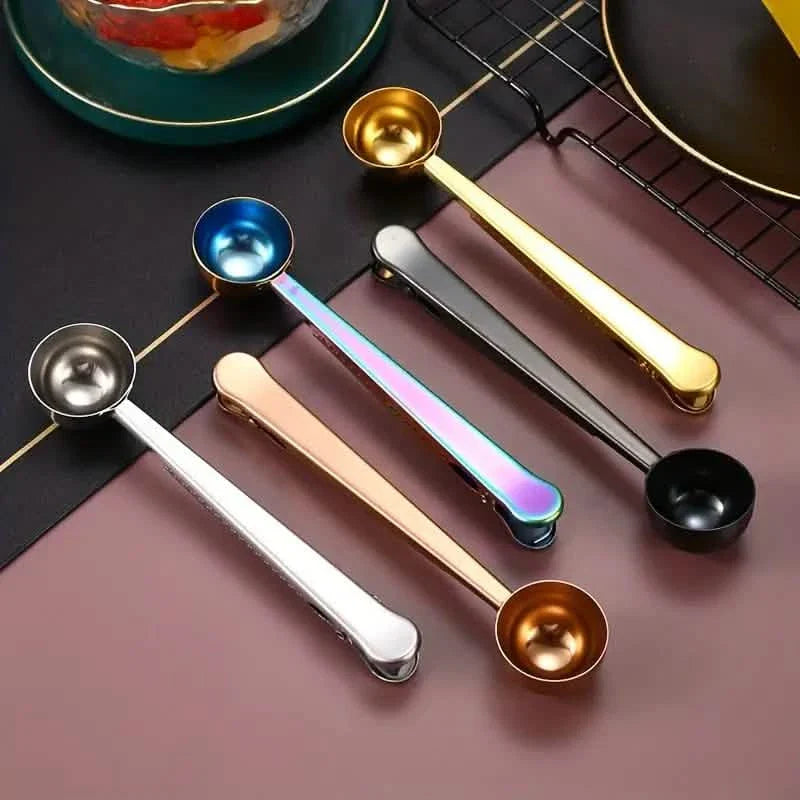 2-in-1 Stainless Steel Coffee Spoon and Sealing Clip - Tree of Life