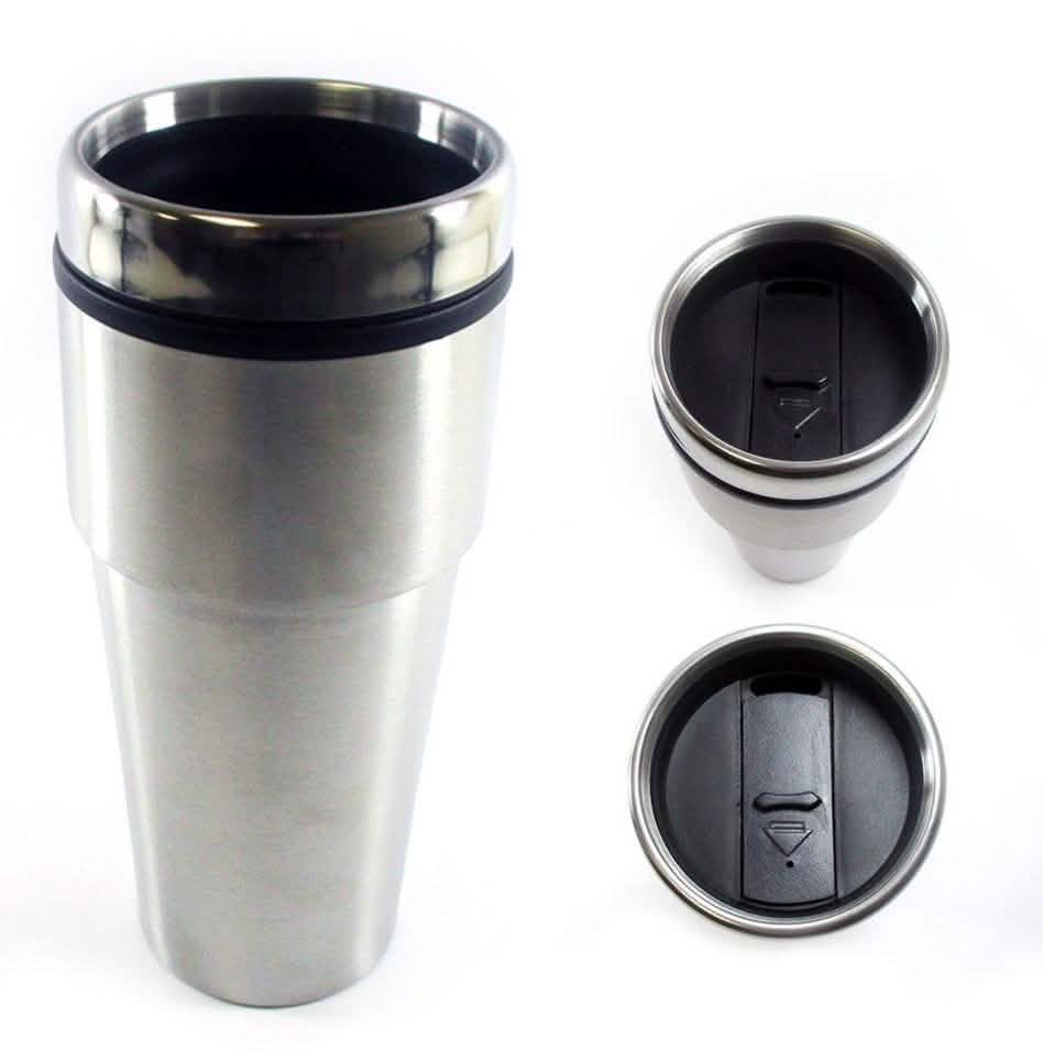 2-Pack: 16oz Cup Insulated Coffee Travel Mug Stainless Steel Thermos Tumbler - Tree of Life