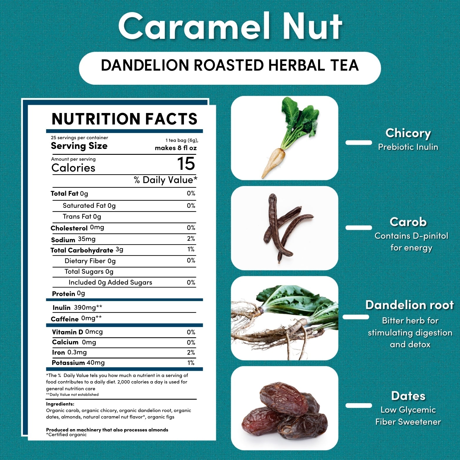 Dandelion Caramel Nut Roasted Herbal Tea - Tree of Life