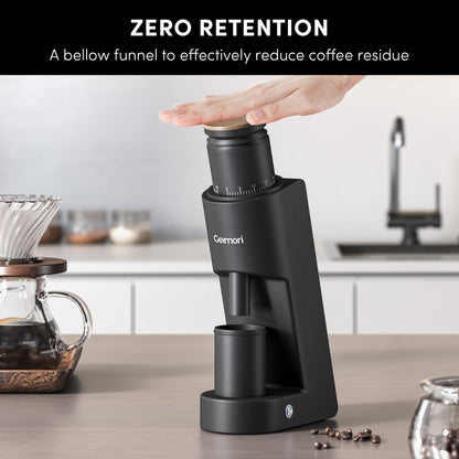 Geimori GU38 Single Dose Coffee Grinder, Electric Burr Coffee Grinder with 38mm Conical Burrs, Stepless Adjustment, Zero Retention - Tree of Life