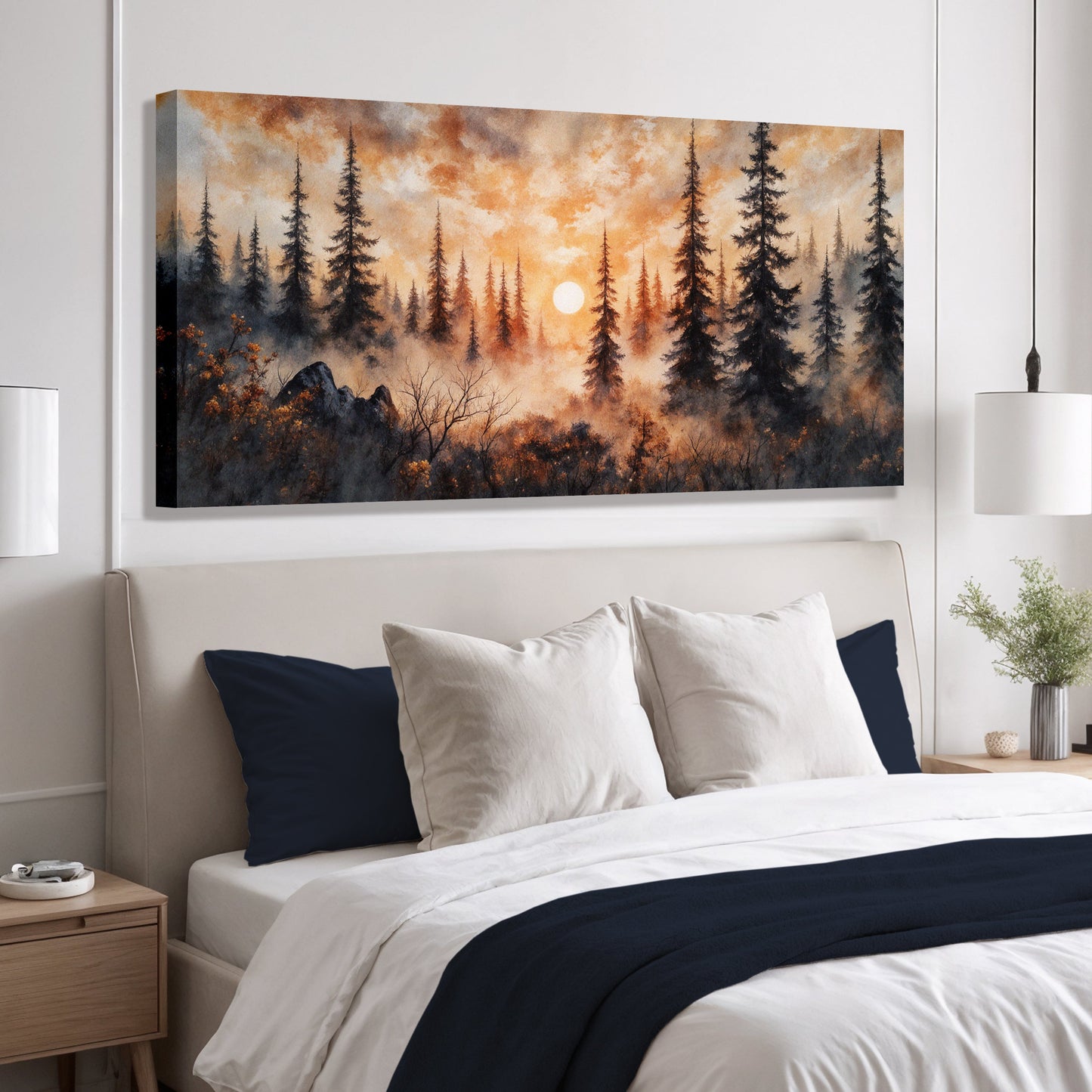 Rustic Forest Sunset Wall Art - Tree of Life