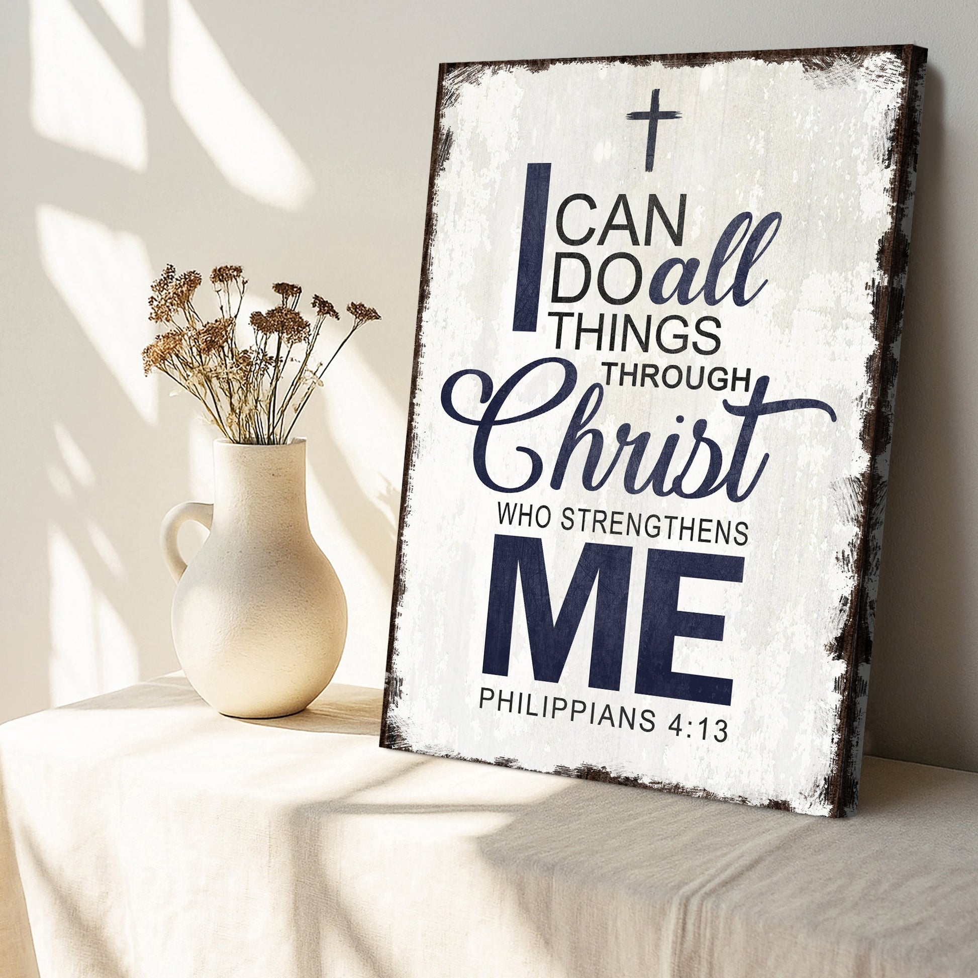 Philippians 4:13 - I Can Do All Things Through Christ Faith Sign II - Tree of Life
