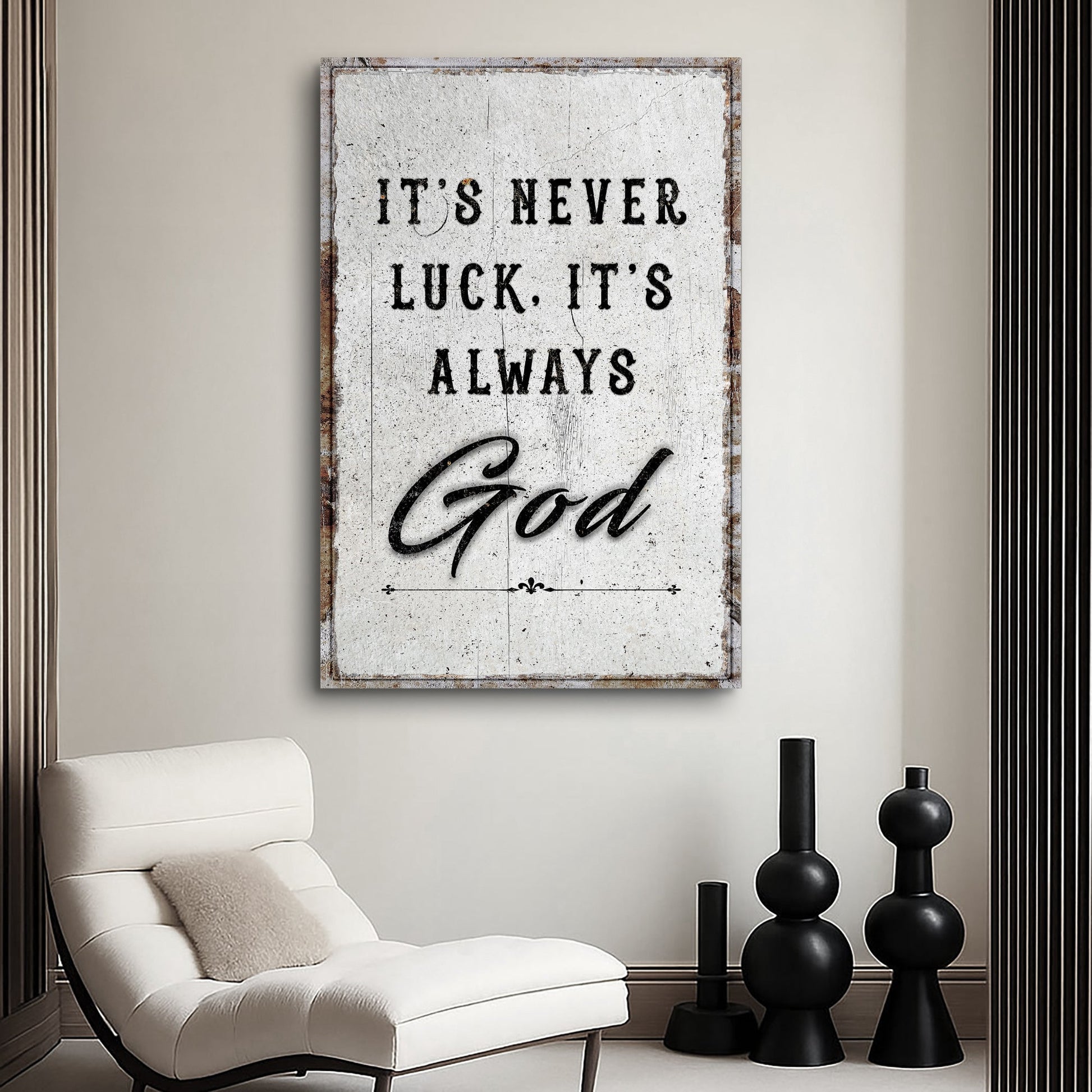 It's Never Luck, It's Always God Faith Wall Art - Tree of Life