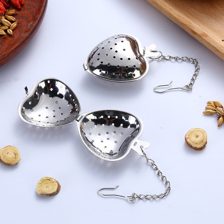 Stainless Steel Tea Filter With Chain Metal Herb Spice Strainer Spoon Heart Shaped Tea Infuser Seasoning Ball Teaware - Tree of Life