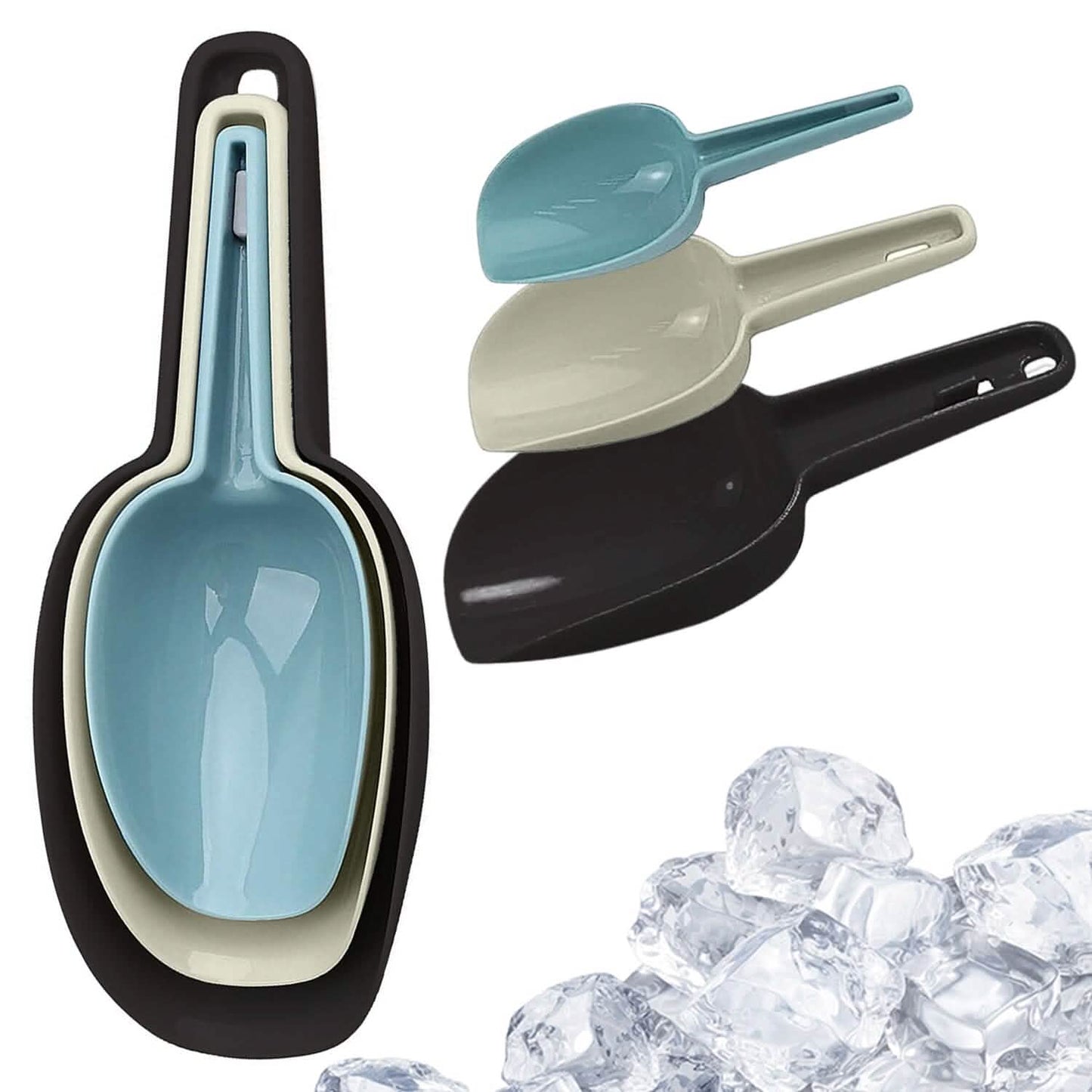 3-Pack: Multi-purpose Plastic Kitchen Bar Ice, Flour, Dry Fruits, Candy, PopCorn, Food, Coffee Scoop Set - Tree of Life