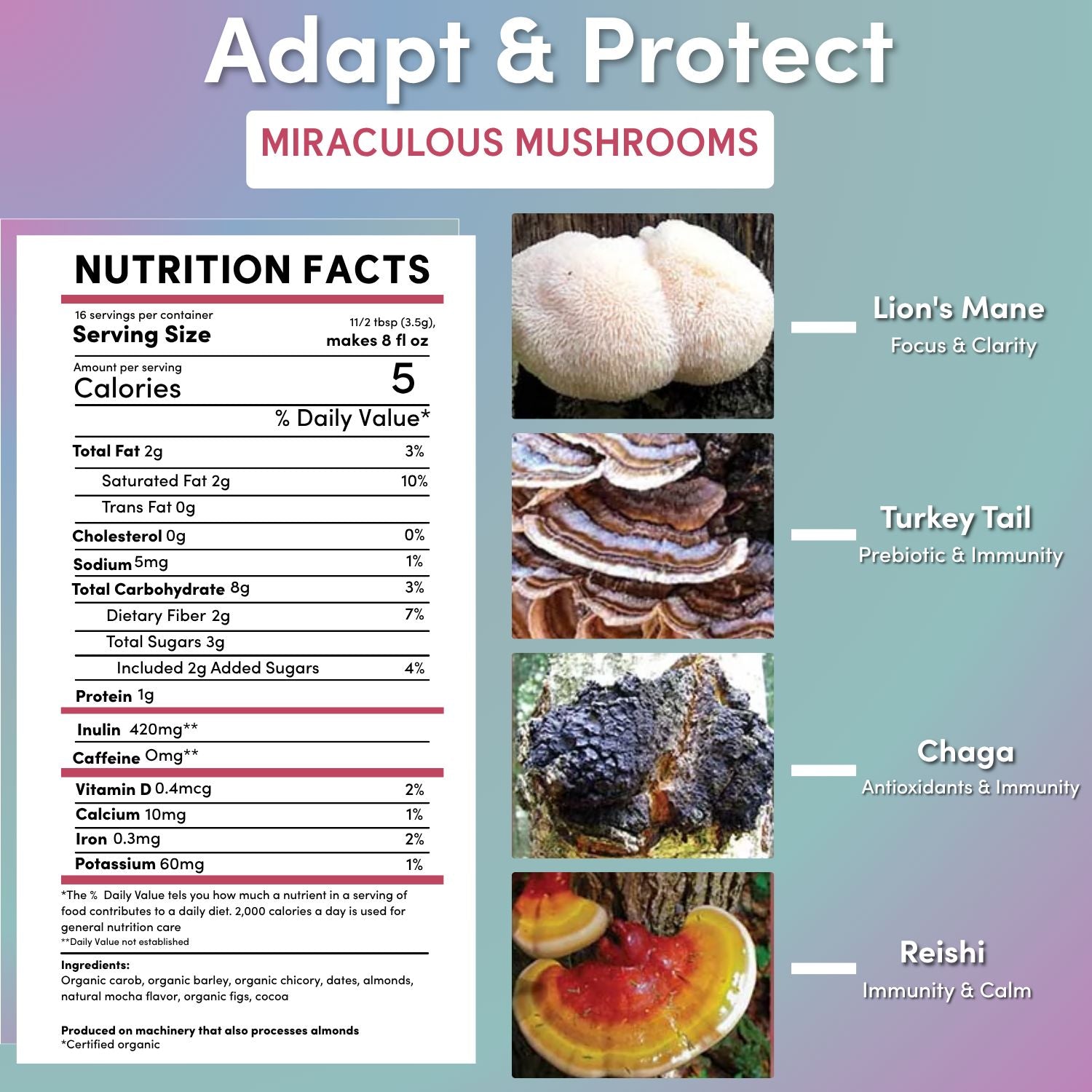 Miraculous Mushrooms® Adapt & Protect Instant Herbal Coffee - Tree of Life