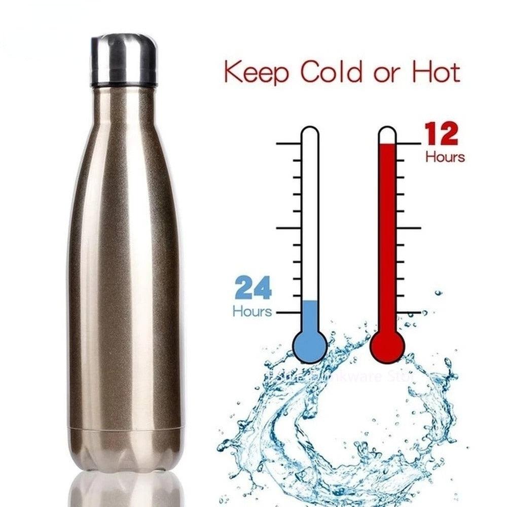 350/500/750/1000ml Double Wall Stainless Steel Water Bottle Thermos Bottle Keep Hot and Cold Insulated Vacuum Flask Sport  Stainless Steel Double Wall Insulated Water Bottle for Travel - Tree of Life