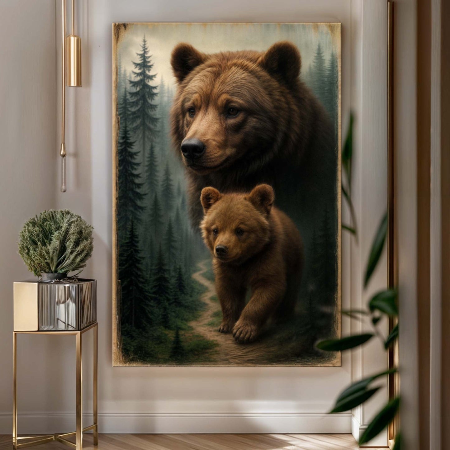 Path of the Wild Kin Bear and Cub Wall Art - Tree of Life