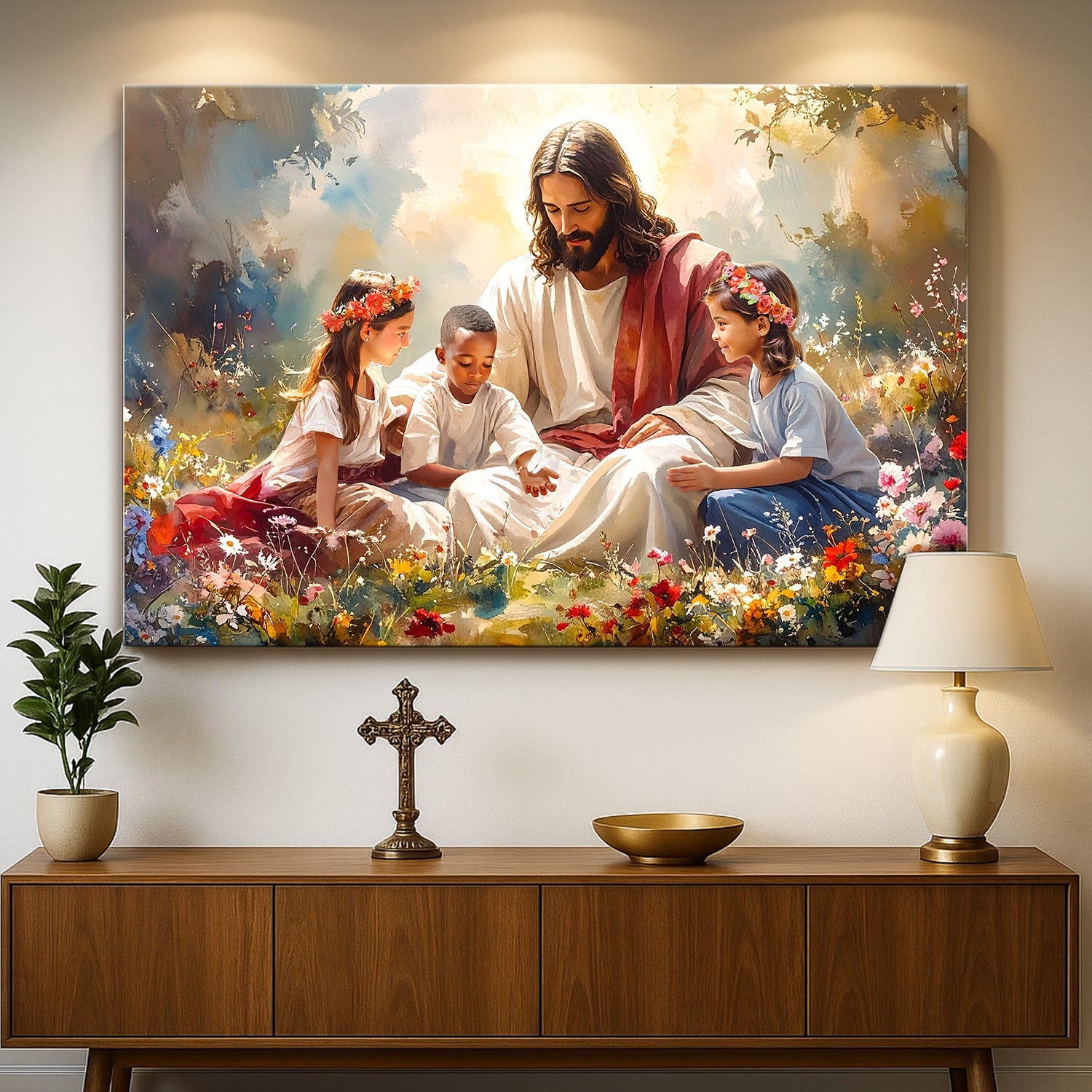 Jesus With Children Faith Wall Art IX - Tree of Life